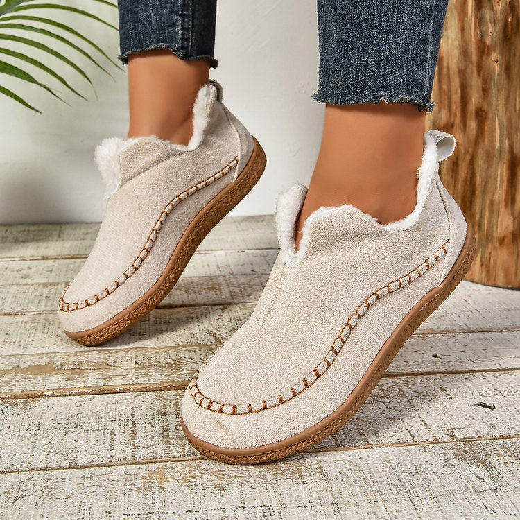 Damen Thermo‑Mokassin‑Slipper mit hohem Schaftkragen, handgenähter Ziernaht und flexibler Profilsohle Nord Taschen