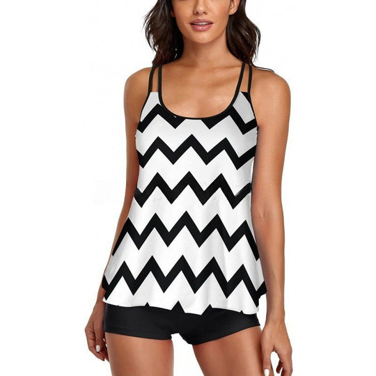 Damen Sportliches Tankini-Set mit bequemem Shorts und verstellbaren Trägern Nord Taschen