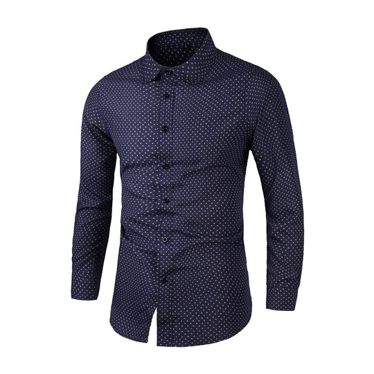 Herren Slim-Fit Hemd mit feinem Pünktchenmuster und Kentkragen Nord Taschen