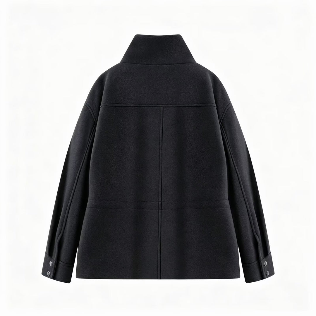 Damen Kurzjacke mit Tunnelzug, hohem Stehkragen und aufgesetzten Pattentaschen Nord Taschen