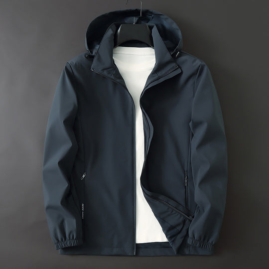 Herren Ultraleichte Wind- und Wasserabweisende Softshelljacke mit Kapuze, verdecktem Reißverschluss und elastischen Bündchen Nord Taschen