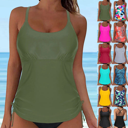 Damen lässiges Tankini-Oberteil mit Schnürung