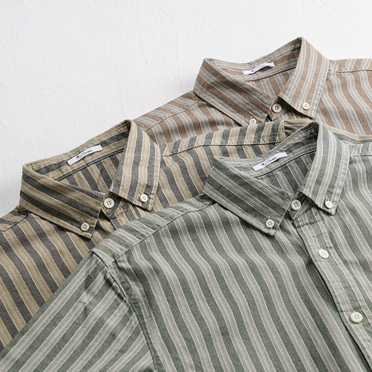 Herren Hemd mit Button-Down-Kragen aus atmungsaktivem Leinen-Baumwollmix in Relaxed-Passform Nord Taschen