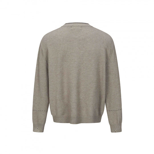 Unisex Boxy Strick-Cardigan mit Rundhals, durchgehender Knopfleiste und gerippten Abschlüssen Nord Taschen