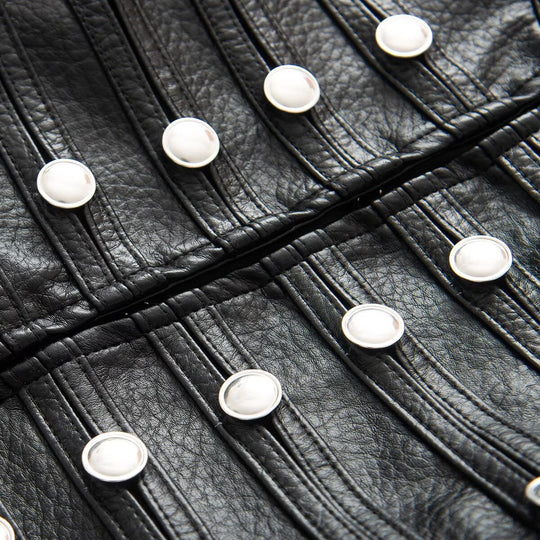 Damen Kurzjacke im Hussarenstil aus Lederoptik mit dekorativen Reihenknöpfen Nord Taschen