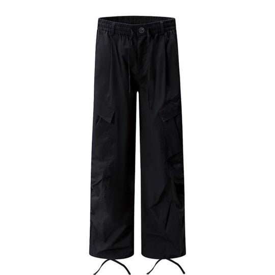 Damen Weite Cargo‑Palazzo‑Hose mit Tunnelzugbund und verstellbaren Saumkordeln Nord Taschen