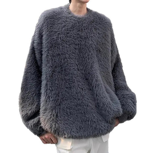 Damen Gemütlicher Oversized-Pullover mit flauschiger Textur Nord Taschen