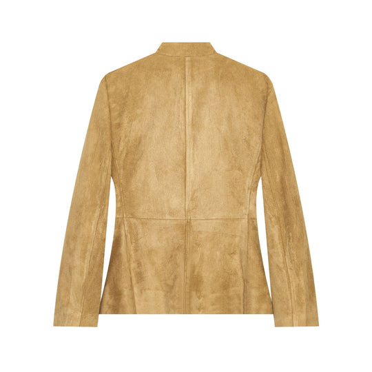 Damen Military-inspirierte Jacke aus Veloursoptik mit Stehkragen und Pattentaschen Nord Taschen