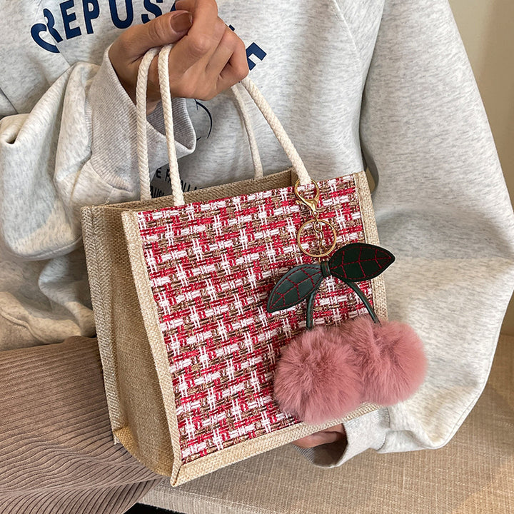 Damen Einkaufstasche mit floralem Design und einzigartigen Quasten Nord Taschen