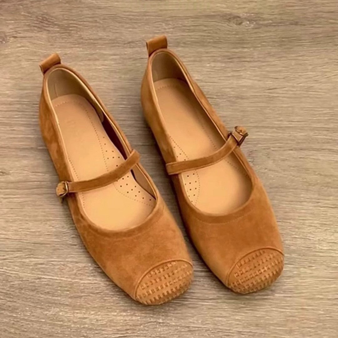 Damen bequeme Mary Jane Ballerinas mit ergonomischem Fußbett und dekorativen Schnallen Nord Taschen