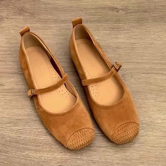 Damen bequeme Mary Jane Ballerinas mit ergonomischem Fußbett und dekorativen Schnallen Nord Taschen