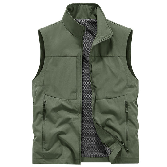 Herren Leichte Outdoor-Utilityweste mit Mesh‑Futter, windabweisender Microfaser und sicheren Reißverschlusstaschen Nord Taschen