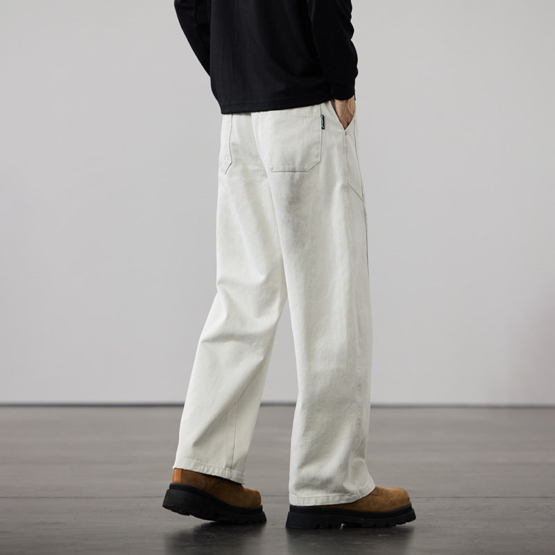 Herren Weit geschnittene Baumwoll-Canvas-Hose im Relaxed-Fit Nord Taschen