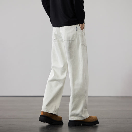 Herren Weit geschnittene Baumwoll-Canvas-Hose im Relaxed-Fit Nord Taschen