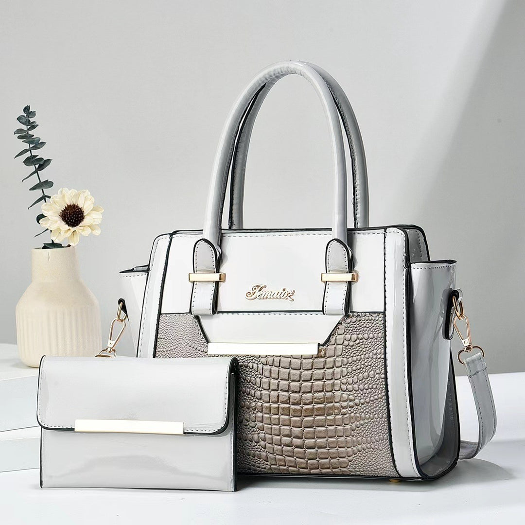 Damen elegante Handtasche mit Doppelgriff und abnehmbarer Clutch Nord Taschen