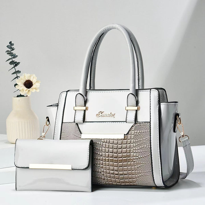 Damen elegante Handtasche mit Doppelgriff und abnehmbarer Clutch Nord Taschen