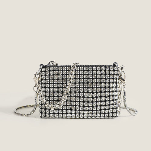 Damen Clutch-Tasche mit funkelnden Pailletten und eleganter Kettenverzierung Nord Taschen