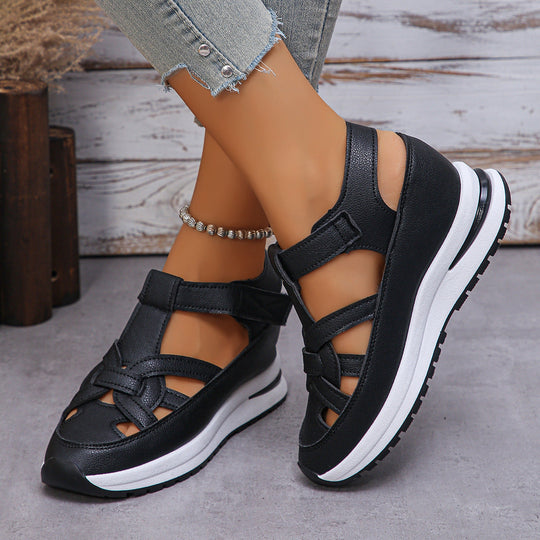 Damen Wedge-Sandalen mit verstellbarem Riemendesign und gepolsterter Innensohle