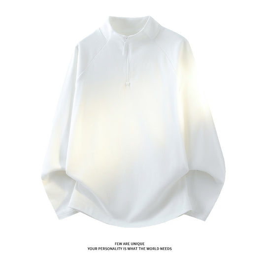 Unisex Oversize-Mockneck-Halbzip-Sweatshirt aus Mikrofleece mit abgerundetem Saum Nord Taschen