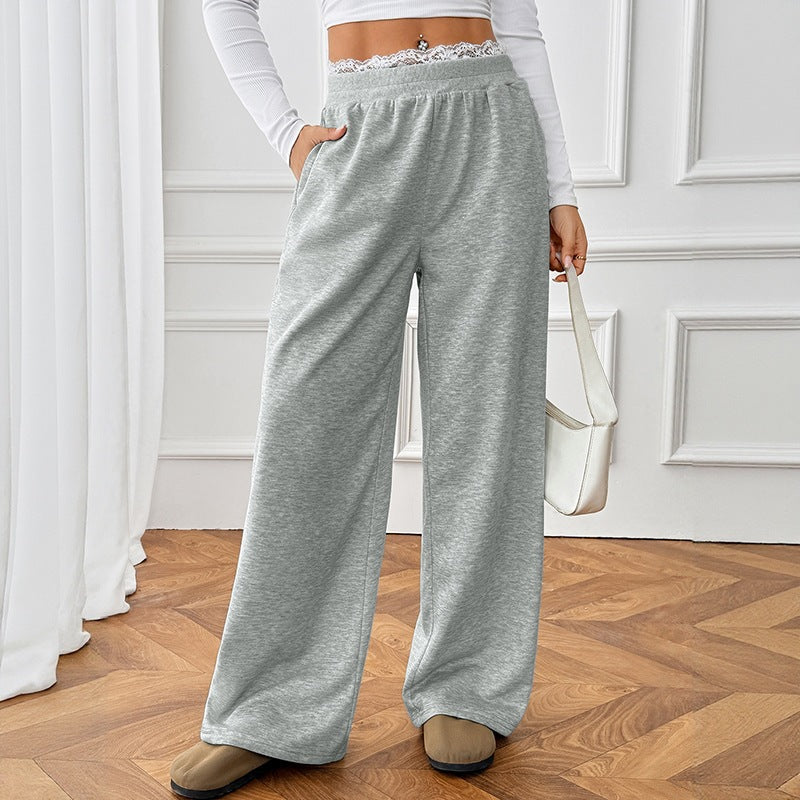 Damen Bequeme und elegante Weite Jogginghose Nord Taschen