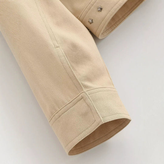 Damen Cropped Blouson in veganer Lederoptik mit Stehkragen und Nietenbesatz Nord Taschen