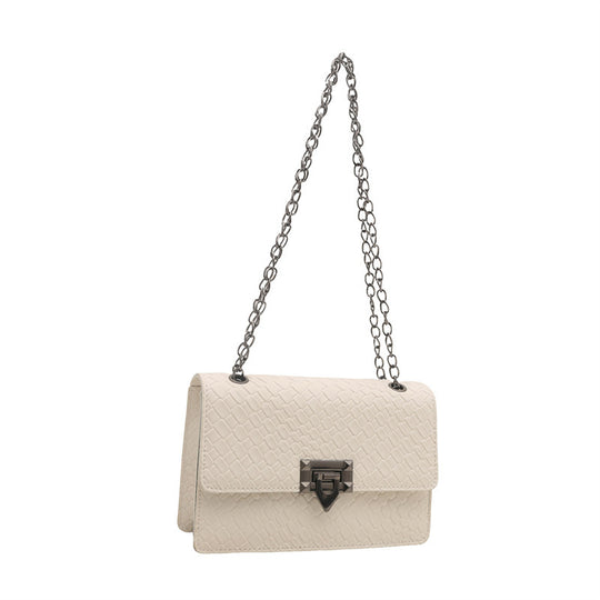 Damen Umhängetasche mit geflochtenem Design und dekorativem Kettenriemen Nord Taschen