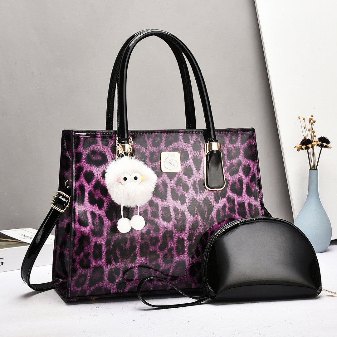 Damen Handtasche mit elegantem Leopardenmuster und abnehmbarer Clutch Nord Taschen