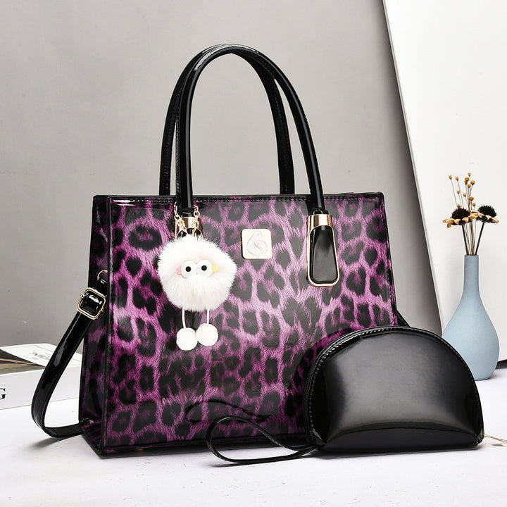 Damen Handtasche mit elegantem Leopardenmuster und abnehmbarer Clutch Nord Taschen