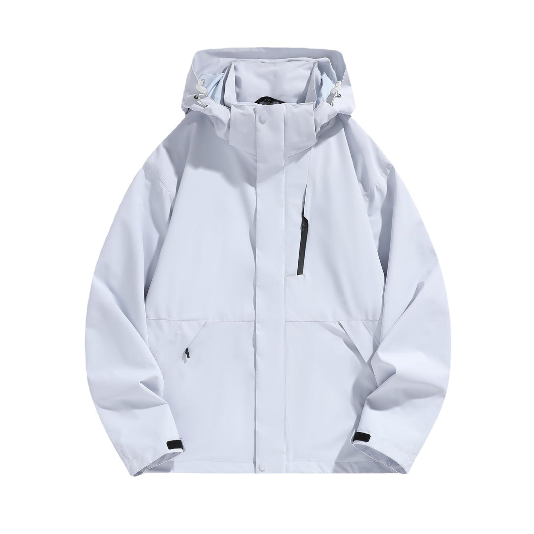 Damen Wasserabweisende Kapuzen‑Übergangsjacke mit verstellbarer Kapuze, verdeckter Frontblende und Multifunktionstaschen Nord Taschen