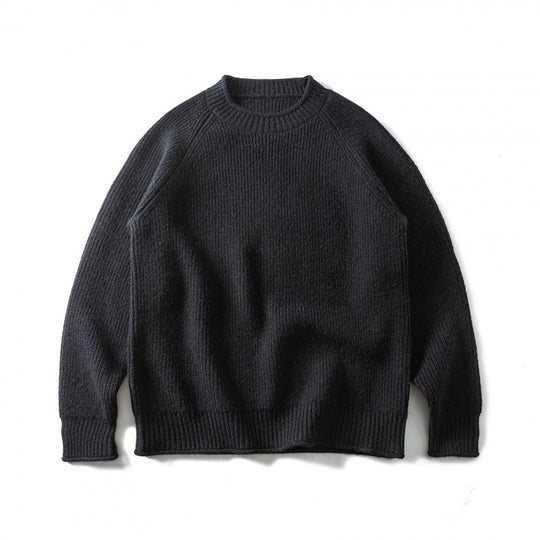 Unisex Grobgestrickter Rundhals-Pullover im Oversize-Boxy-Cut mit Raglanärmeln Nord Taschen