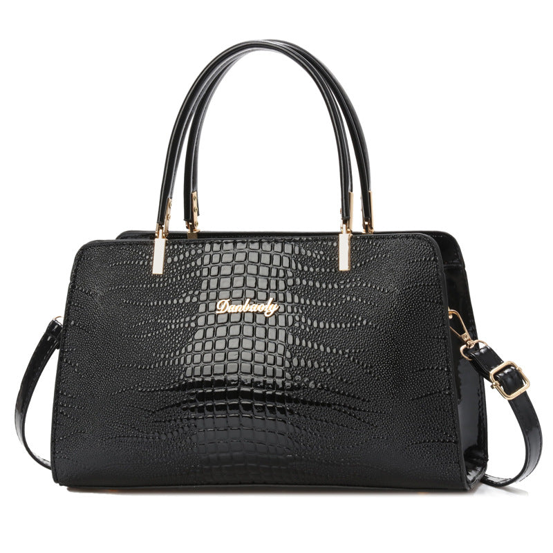 Damen elegante Handtasche mit Krokodilleder-Optik und abnehmbaren Tragegurt Nord Taschen