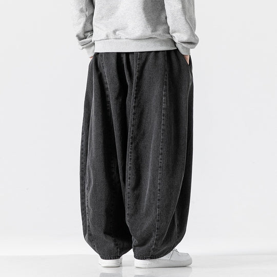Herren Extraweite Baggy-Jeans im Balloon-Cut mit Tunnelzugbund und elastischen Saum Nord Taschen