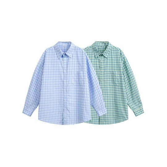 Damen Oversize‑Hemdbluse im Gingham‑Karo mit Brusttasche Nord Taschen
