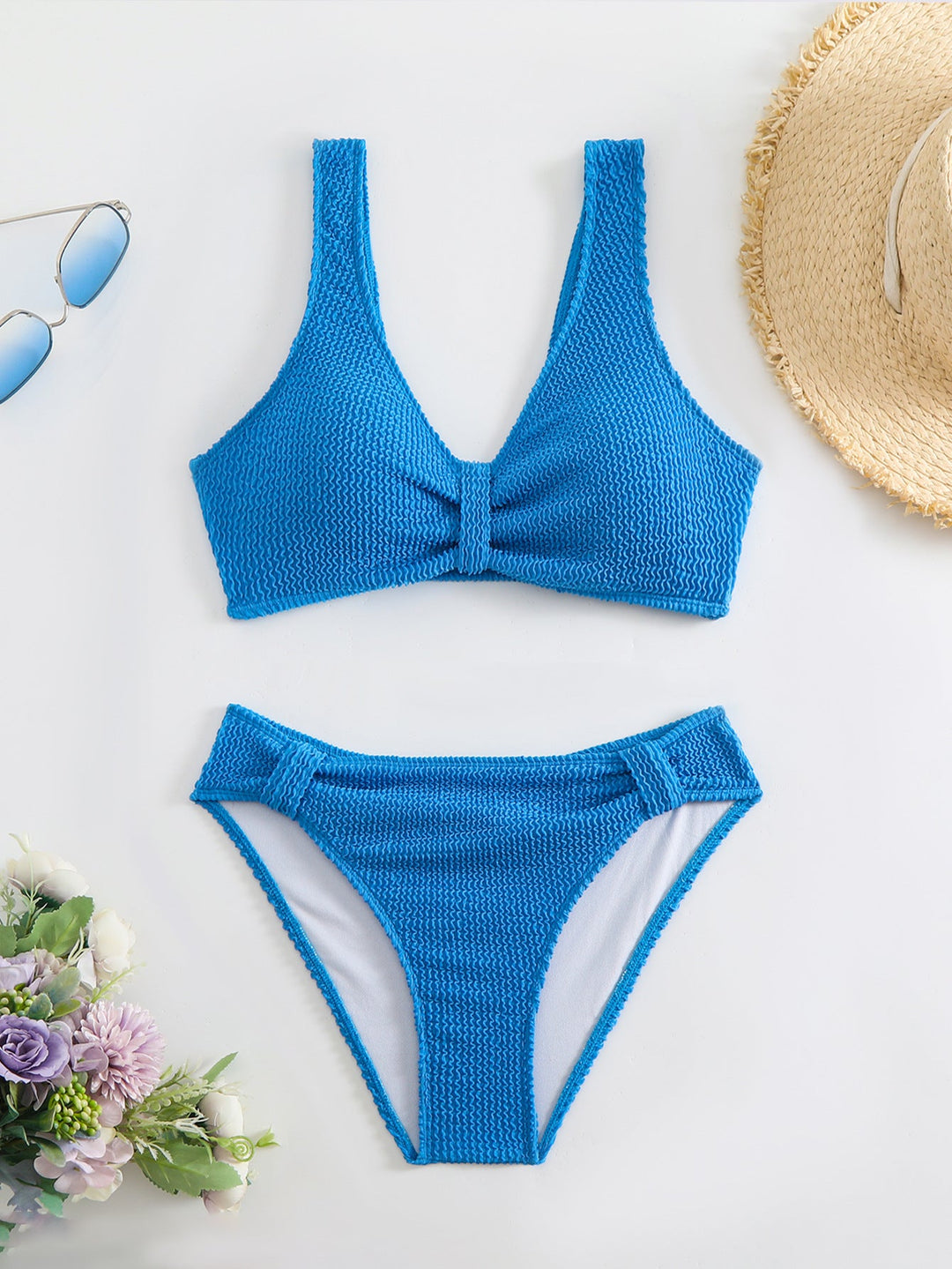 Damen Zweiteiliger Bikini mit verspieltem Wellenmuster