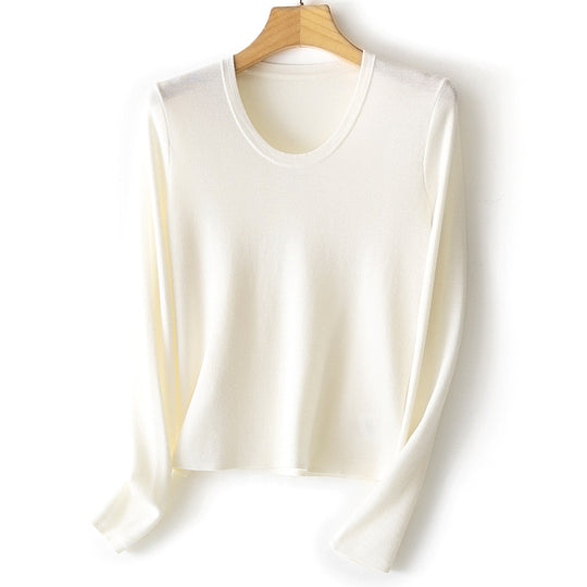 Damen Feinstrick-Langarmshirt mit Rundhalsausschnitt und leichter A-Linie Nord Taschen