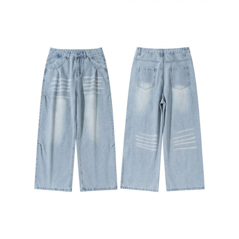 Damen Weite High‑Waist Jeans im Vintage‑Denim mit Used‑Effekt Nord Taschen