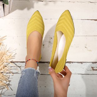 Damen elegante Ballerinas aus atmungsaktivem Strickmaterial - Arvani
