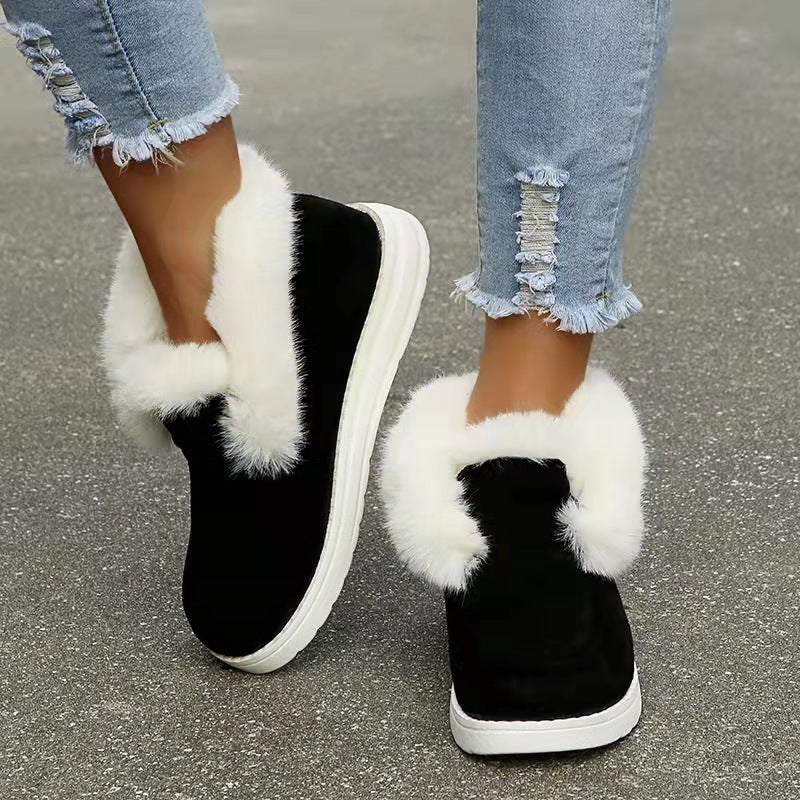 Damen Gefütterte Stiefeletten mit Kunstfellkragen und komfortabler Profilsohle Nord Taschen