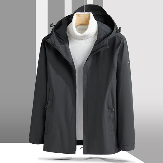 Herren Leichte technische Softshelljacke mit verstellbarer Kapuze und minimalistischer Sportpassform Nord Taschen