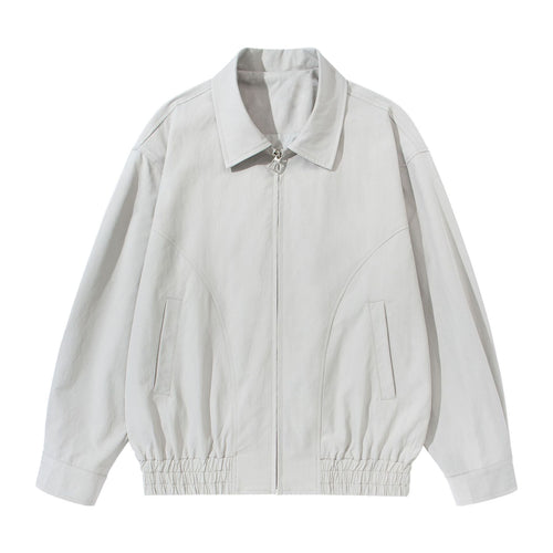 Unisex Kurz geschnittene Boxy-Blousonjacke mit Hemdkragen, verdecktem Reißverschluss und gerafftem Saum Nord Taschen