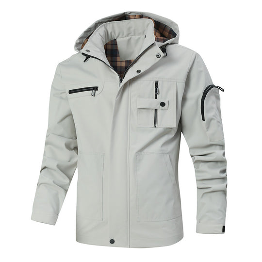 Herren Wasserabweisender Softshell-Parka mit Kapuze, reflektierenden Einsätzen und Multifunktionstaschen Nord Taschen