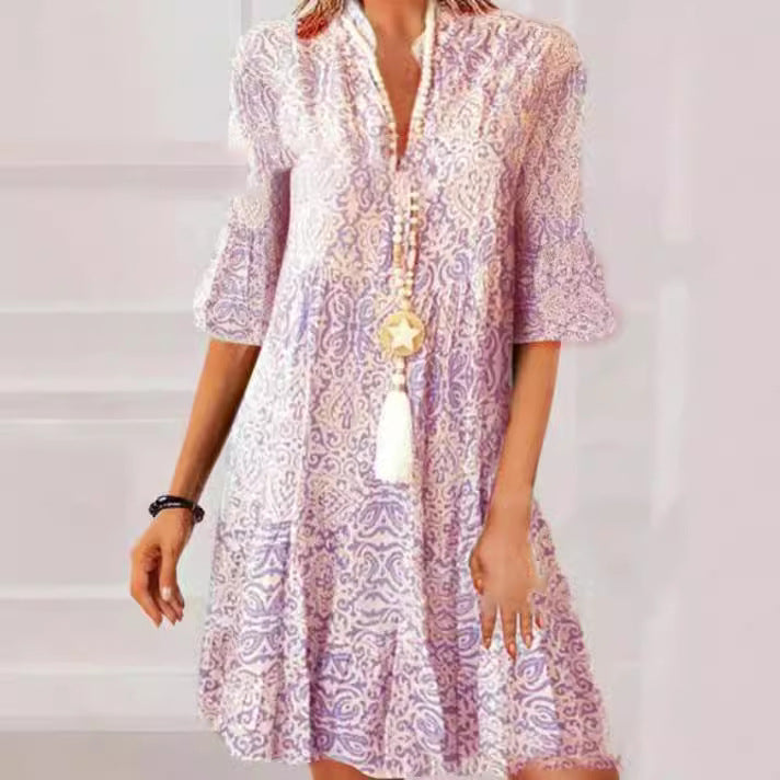 Damen Druckkleid