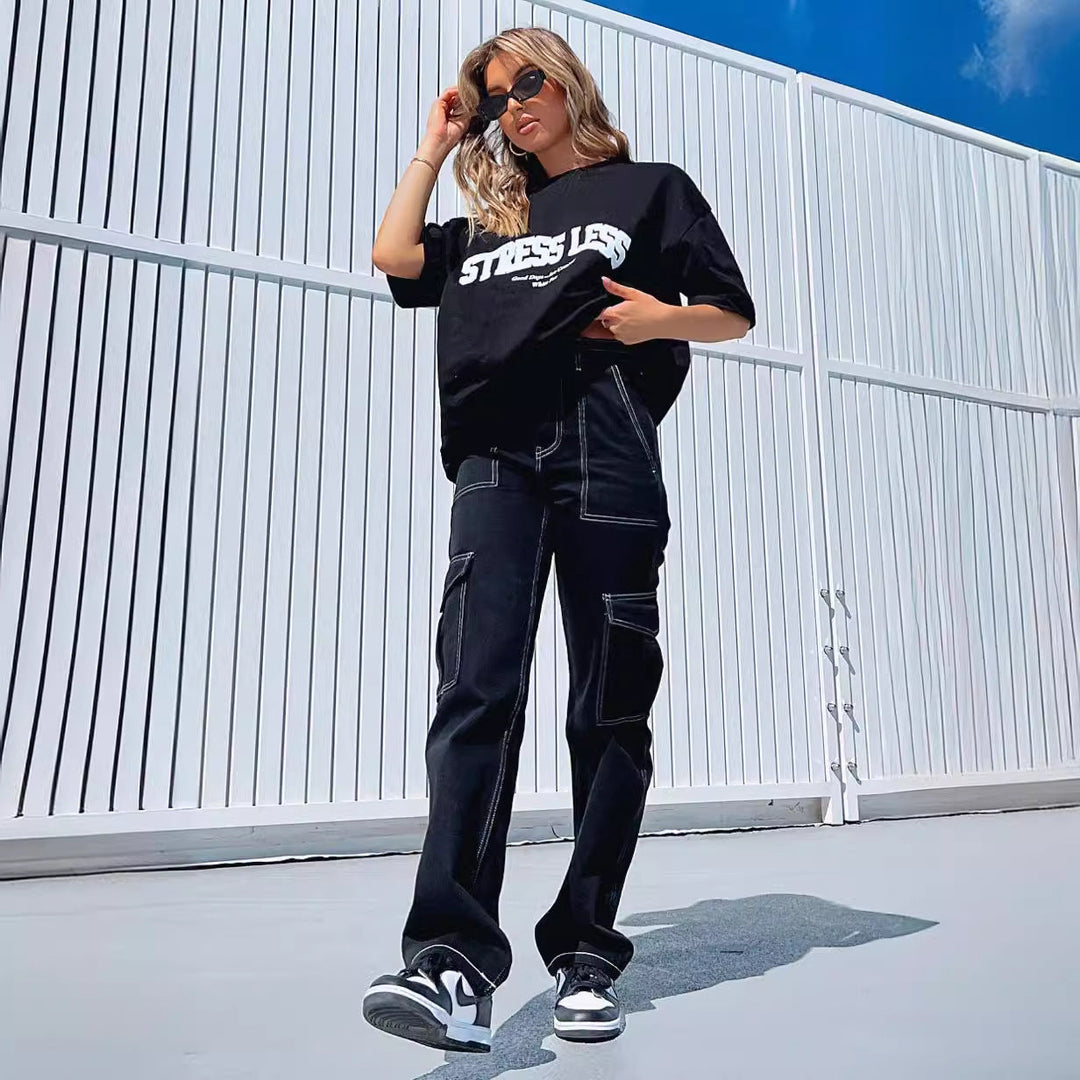 Damen Cargo-Hose mit Baumwollmix und praktischen Taschen