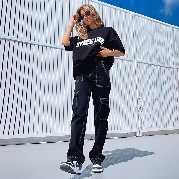 Damen Cargo-Hose mit Baumwollmix und praktischen Taschen