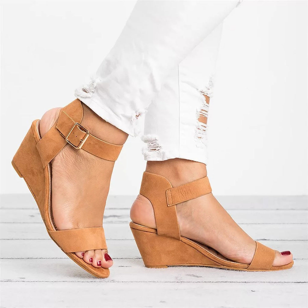 Damen Wedge-Sandalen mit verstellbaren Riemen und rutschfester Sohle
