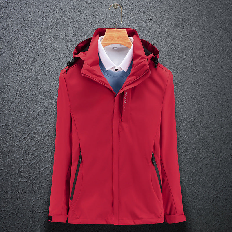 Herren Leichte Softshell-Funktionsjacke mit atmungsaktivem Meshfutter und verstellbarer Kapuze Nord Taschen