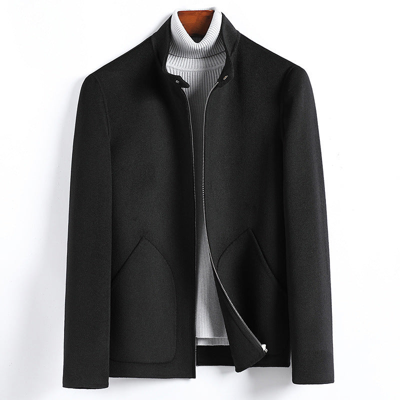 Herren Elegante Kurzjacke aus Wollmix mit Stehkragen, verdecktem Reißverschluss und konturierten Eingrifftaschen Nord Taschen