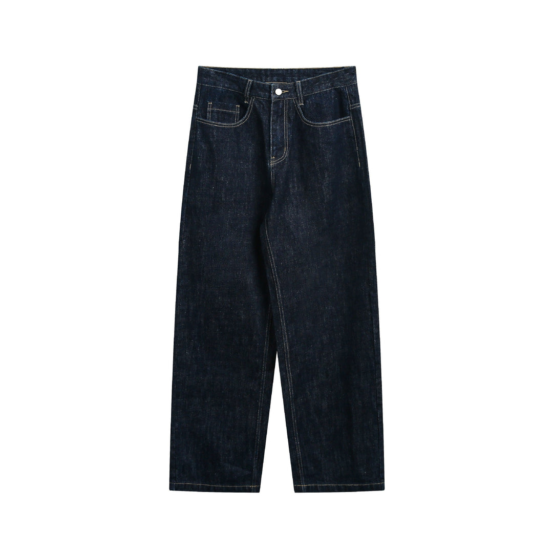 Damen Hochtaillierte verkürzte Jeanshose mit weitem Bein und sichtbaren Steppnähten Nord Taschen