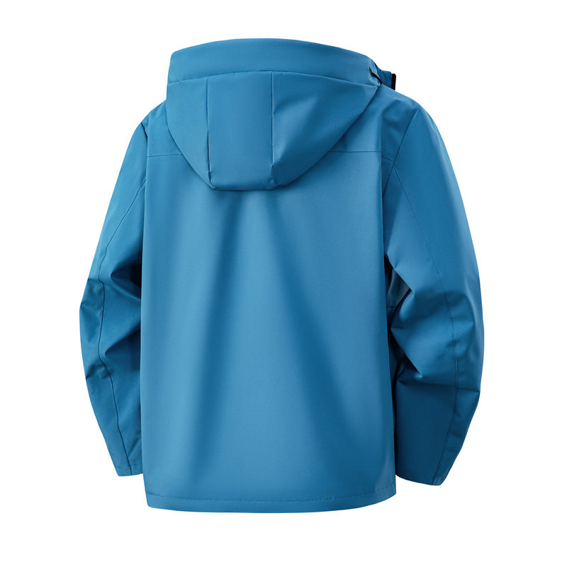 Herren Minimalistische Softshell-Kapuzenjacke mit mattierter Oberfläche, kontrastierenden Besätzen und verdecktem Zwei-Wege-Reißverschluss Nord Taschen