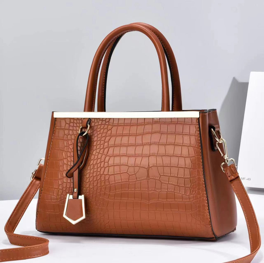 Damen elegante Handtasche mit schimmernder Krokodilprägung Nord Taschen